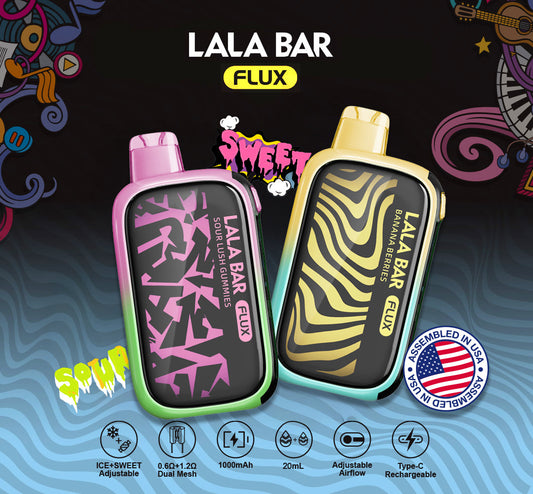 Assembled in USA | LALA BAR FLUX 40K Puff Disposable Device - 40,000 Puffs