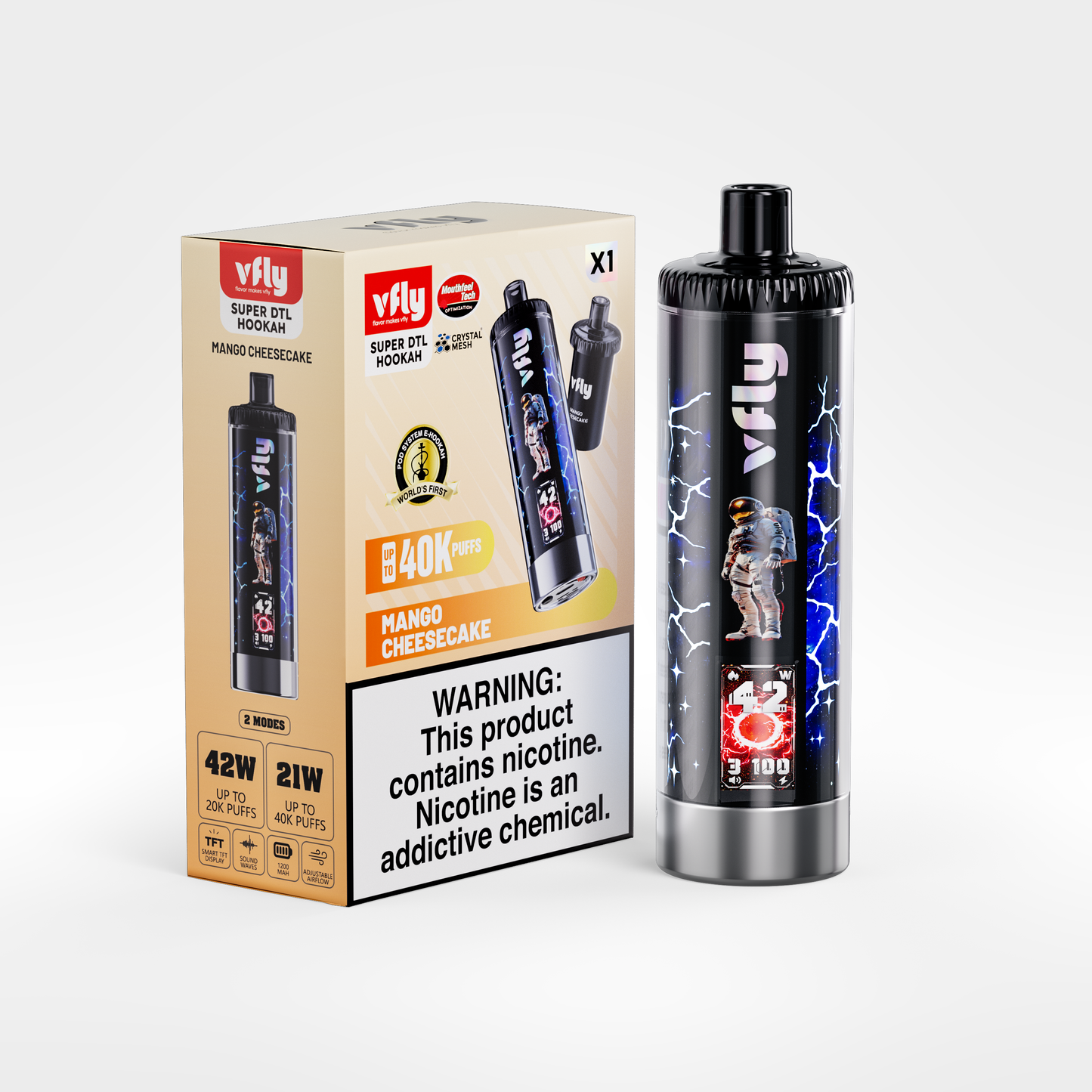 VFLY Super DTL Hookah 40K Disposable E-Hookah KIT - 40000 Puffs