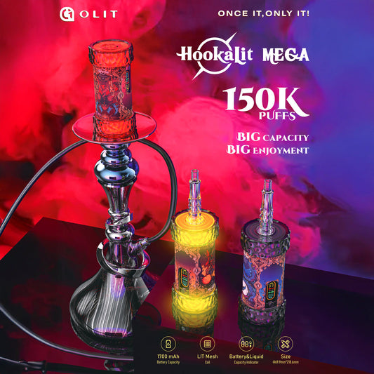 OLIT HookaLit MEGA 150K Puff Disposable E-Hookah - 150,000 Puffs